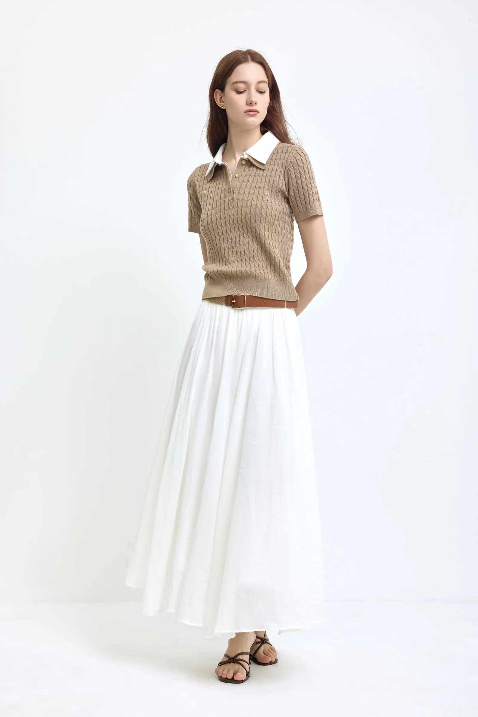 LILY Wool-Blend Polo Knit Top - Image 9