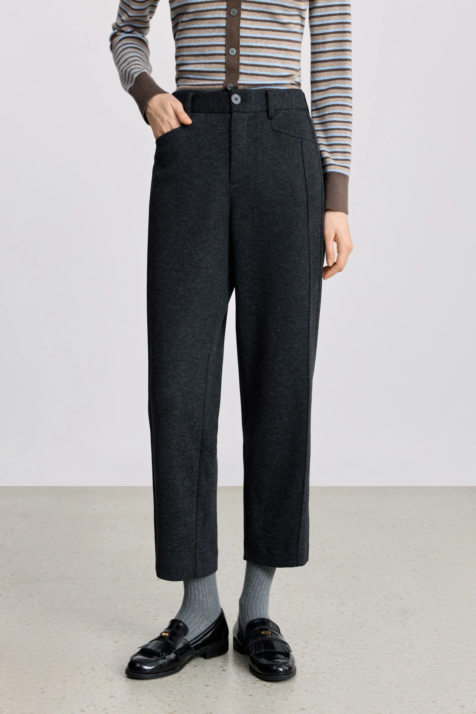 LILY Wool-Blend Slim Straight Pants - Image 2
