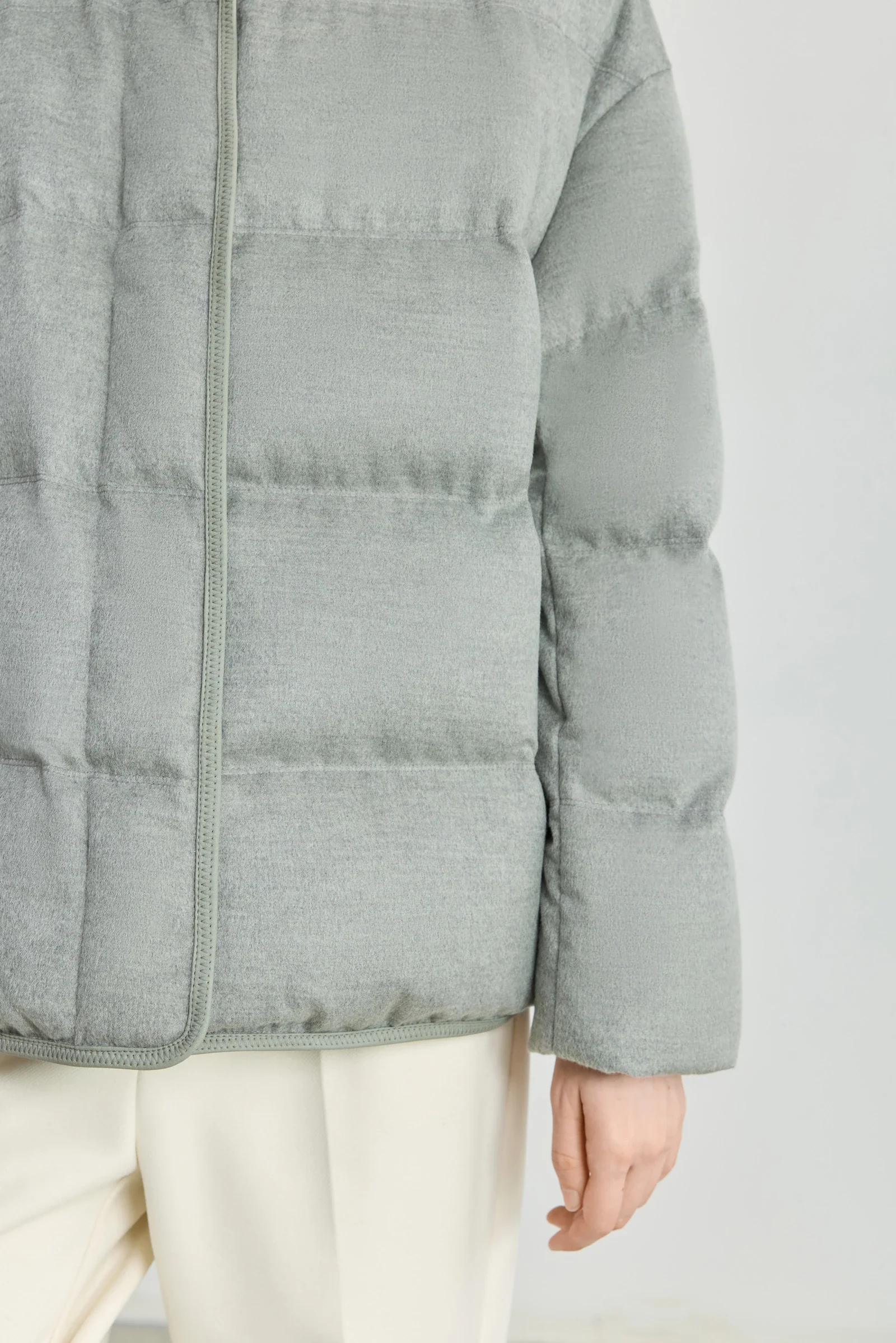 LILY Wool-Blend Stand Collar Down Jacket - Image 8