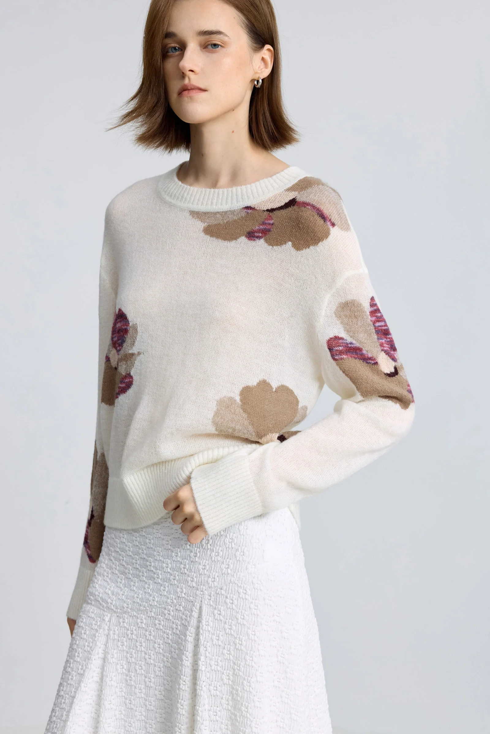 LILY Wool-Mohair Floral Jacquard Sweater - Image 6