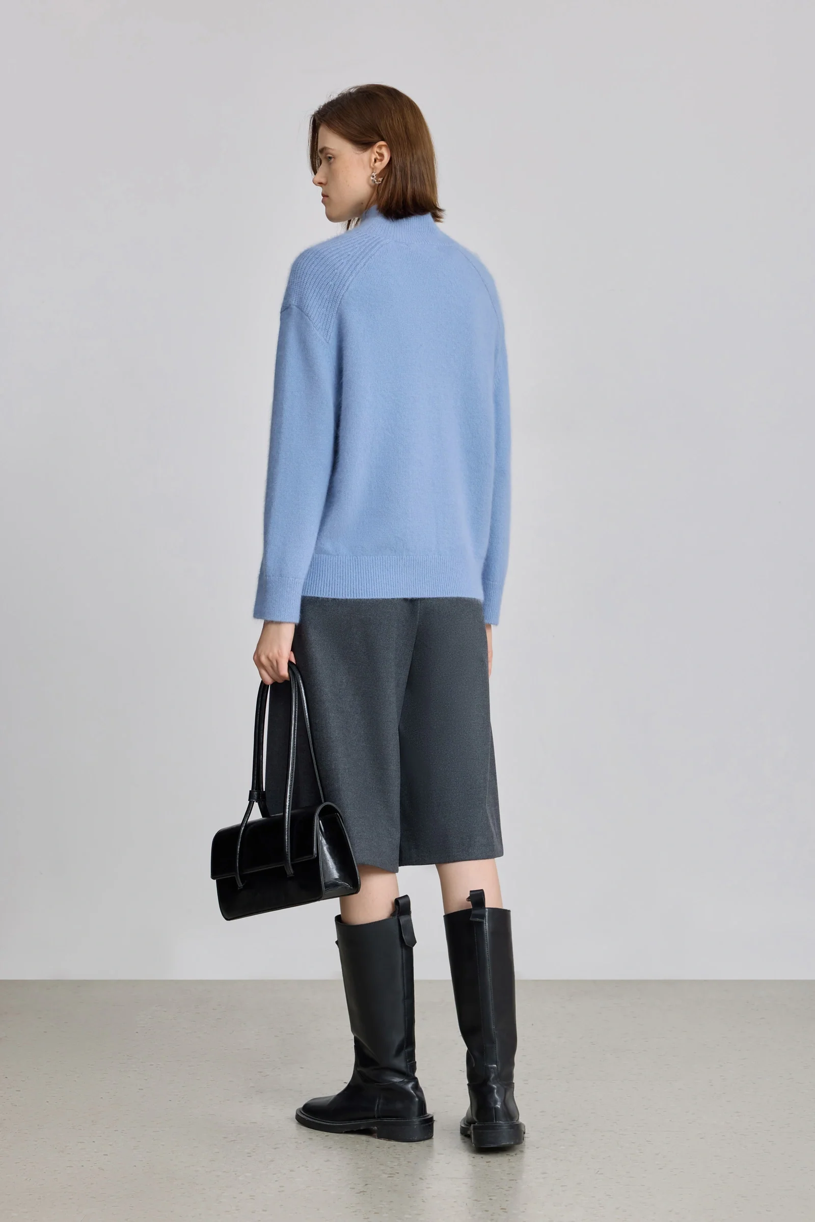 LILY Wool-Rabbit Blend Embroidered Mock Neck Sweater - Image 4