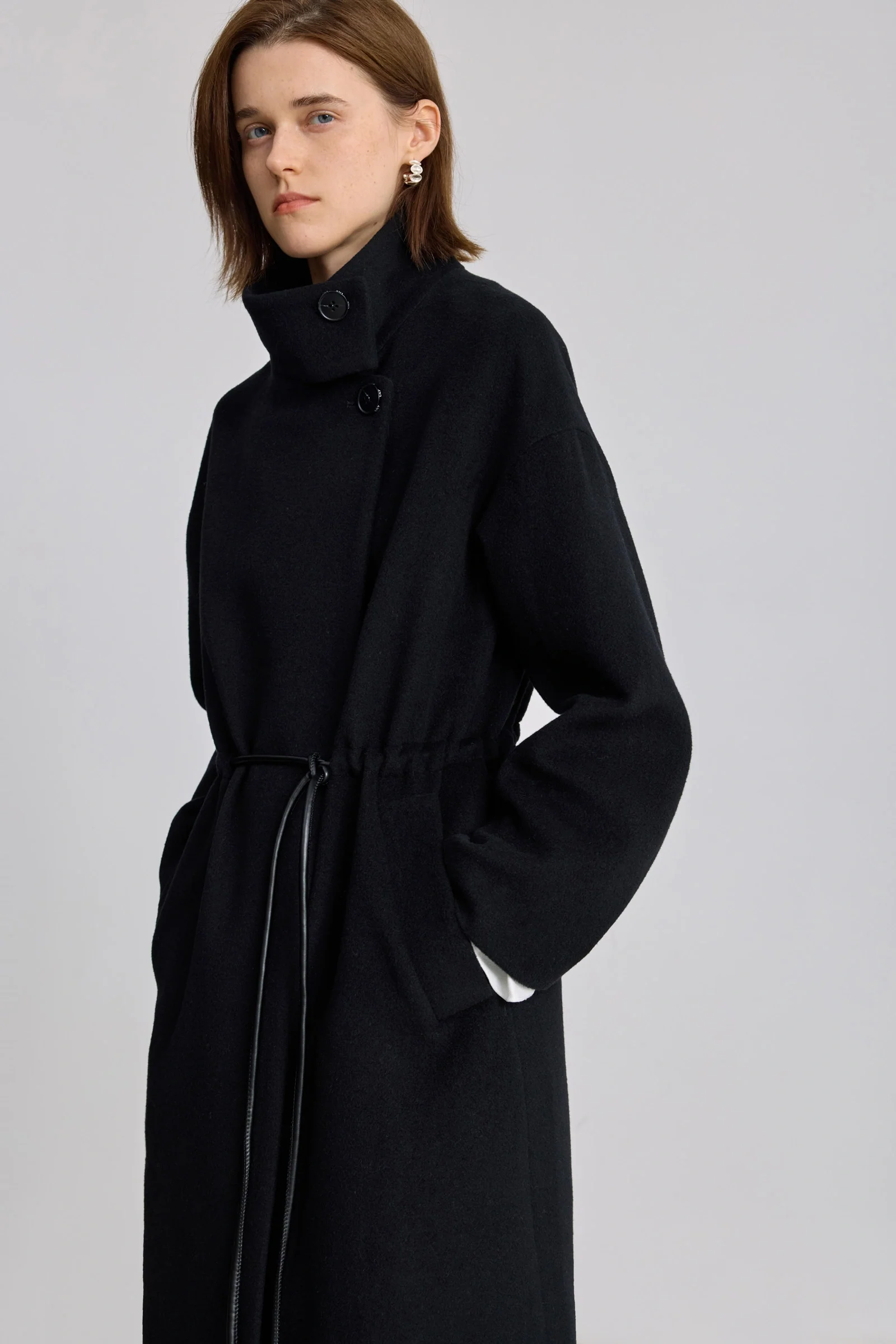 LILY Wool-Silk Drawstring Coat - Image 6