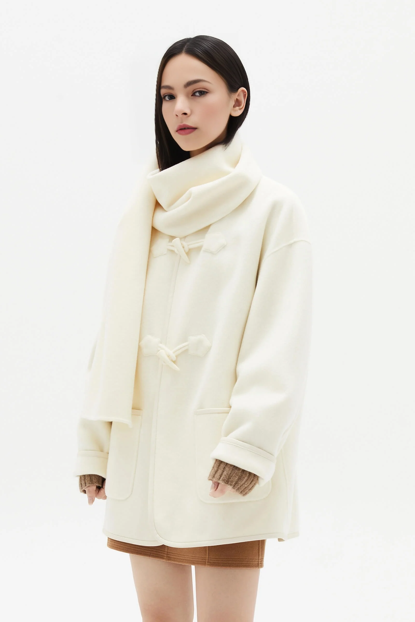 LILY Woolen Coat with Scarf - Image 7