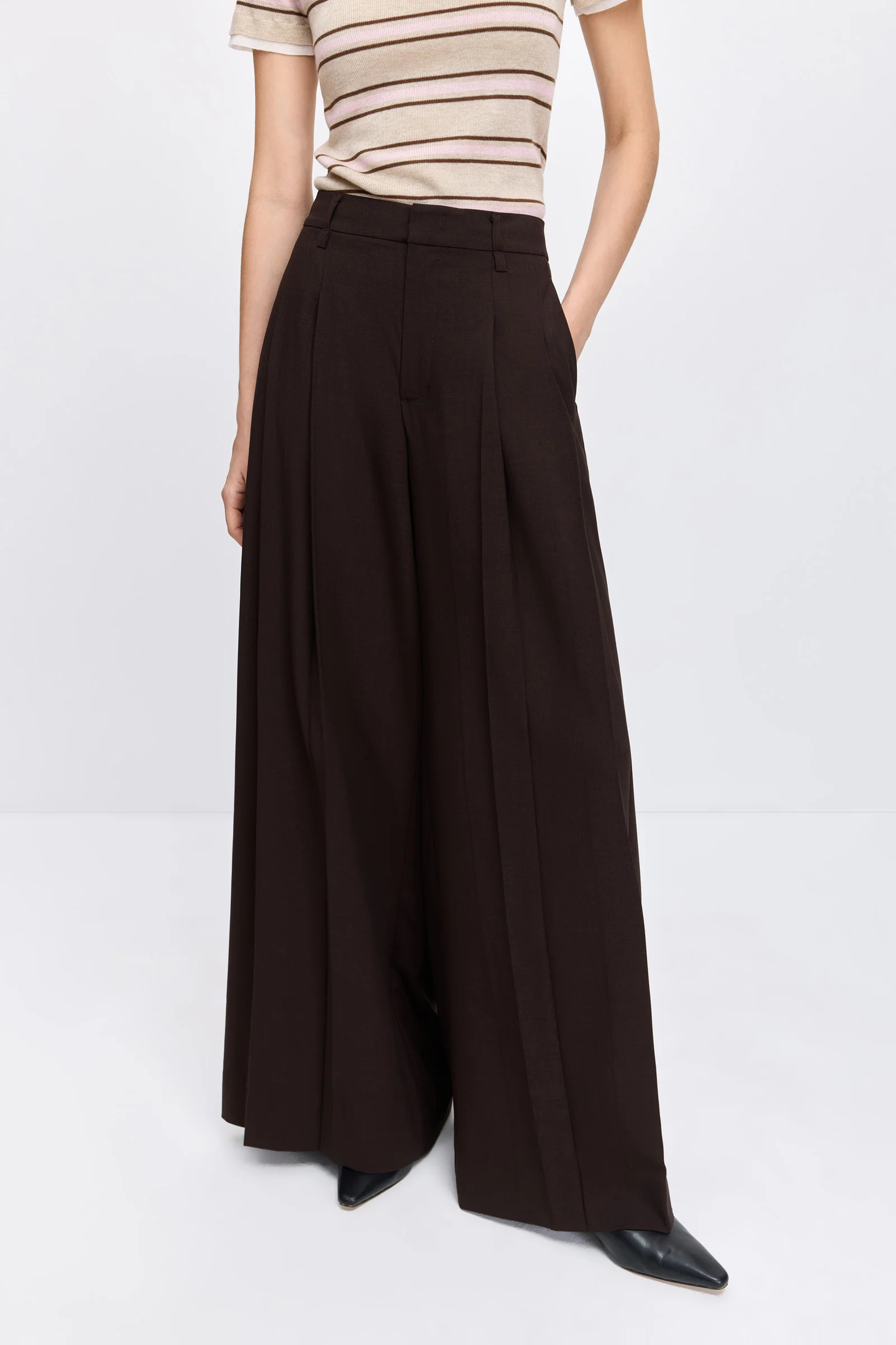 [Master Tailoring] LILY Wool-Blend Wide-Leg Trousers - Image 22