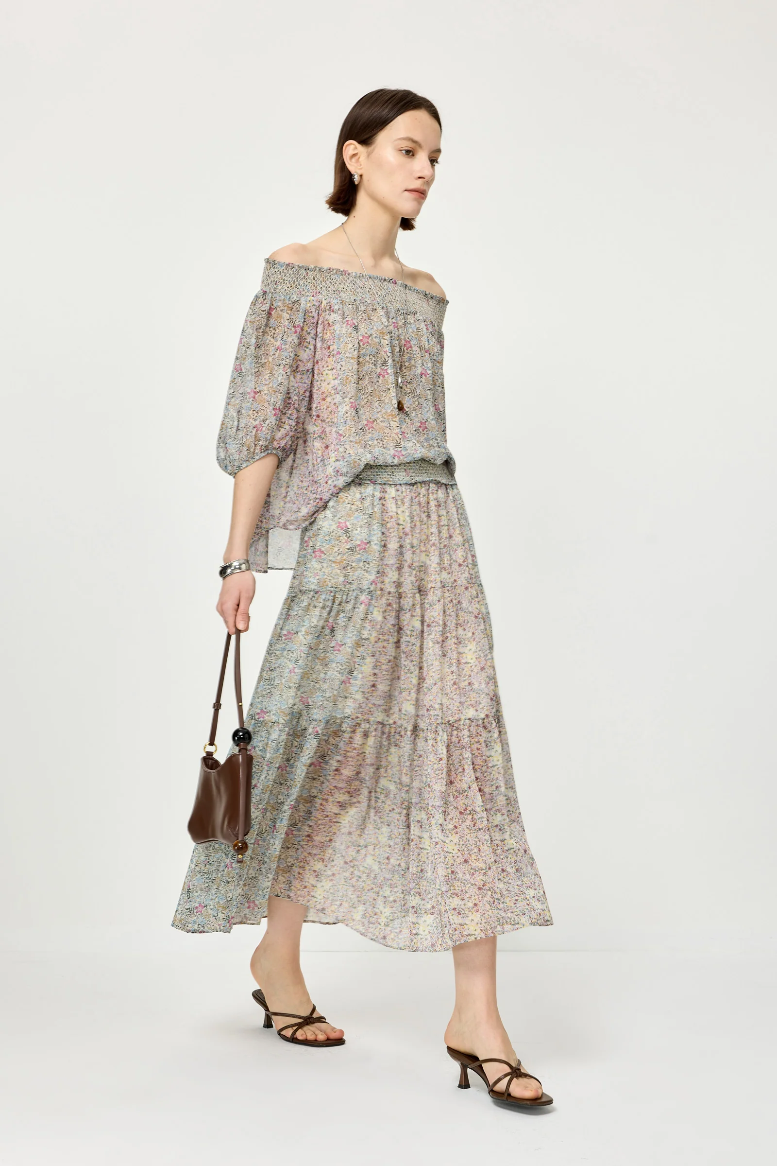 Off-Shoulder Floral Blouse - Image 2