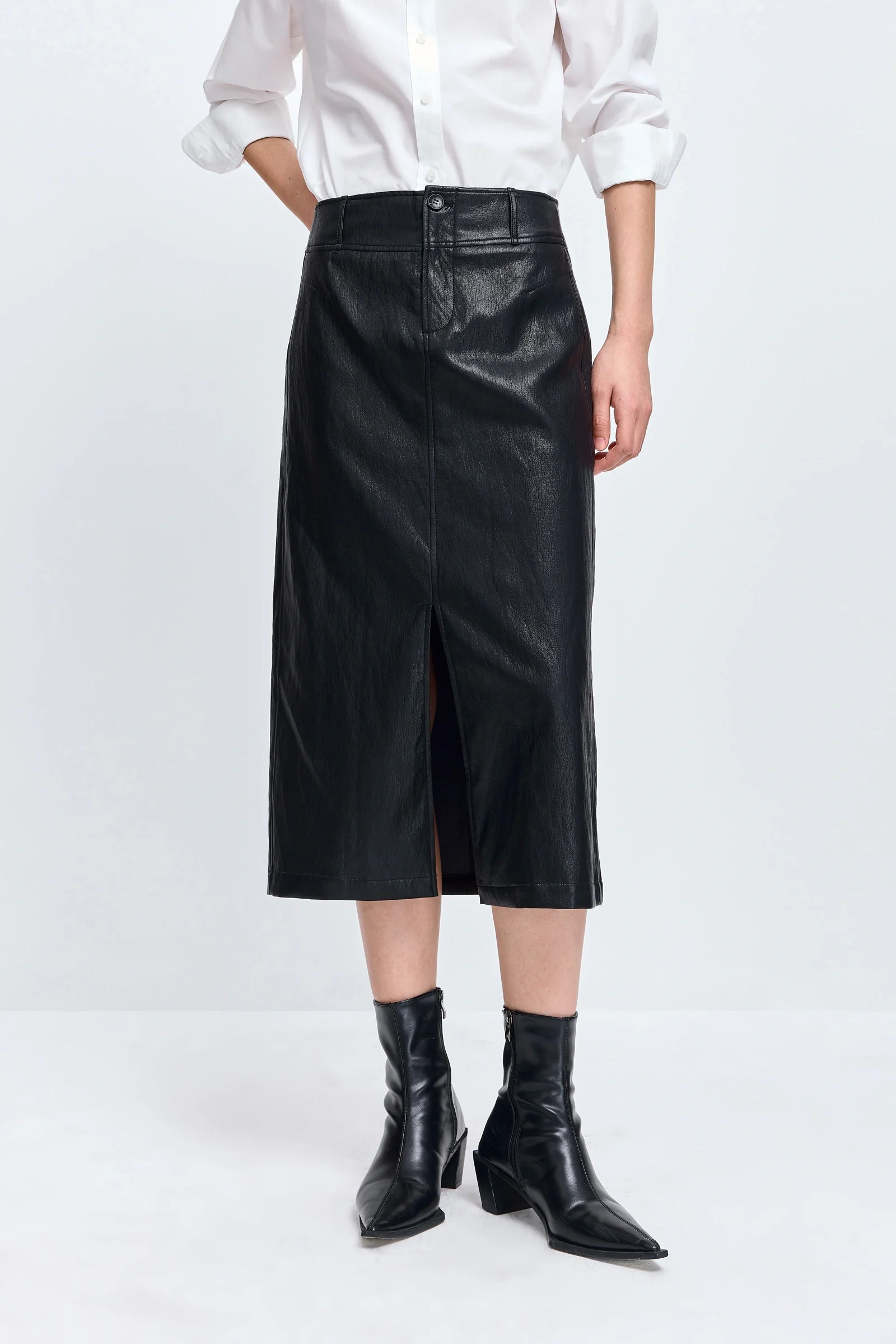 Slit Straight Midi Skirt - Image 8