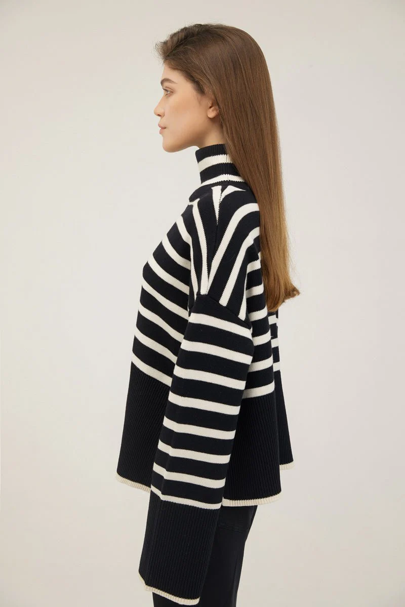 Striped Turtleneck Sweater - Image 7