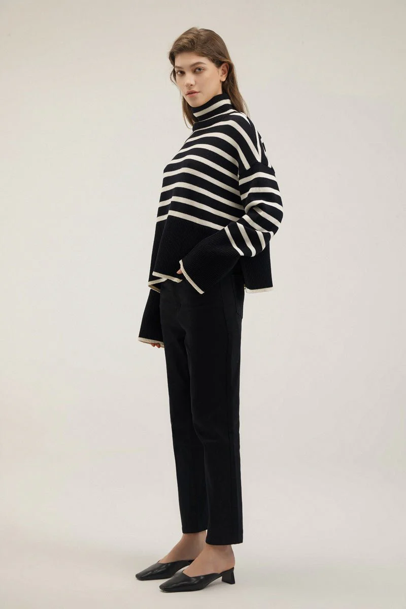 Striped Turtleneck Sweater - Image 9