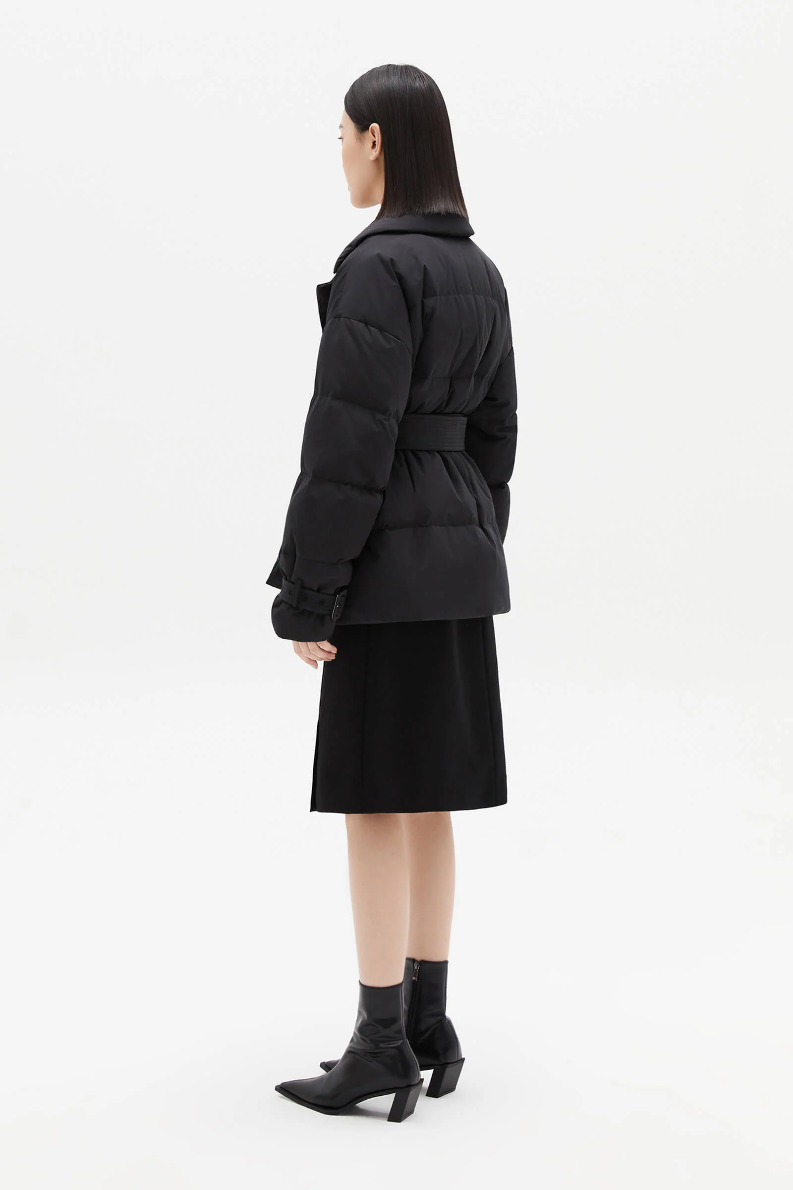 Suit-Style Puffer Jacket with Pockets - Image 4