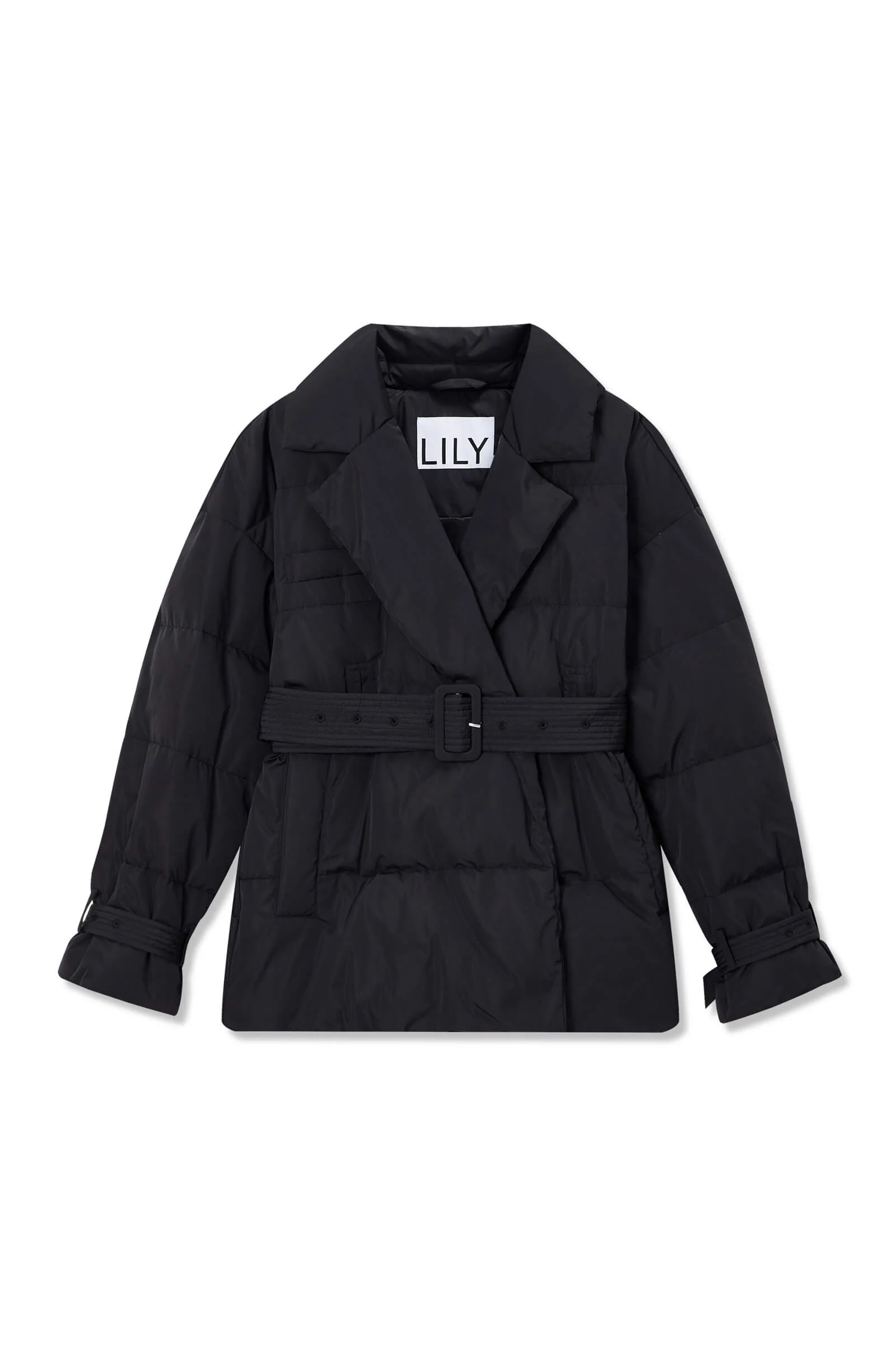 Suit-Style Puffer Jacket with Pockets - Image 5