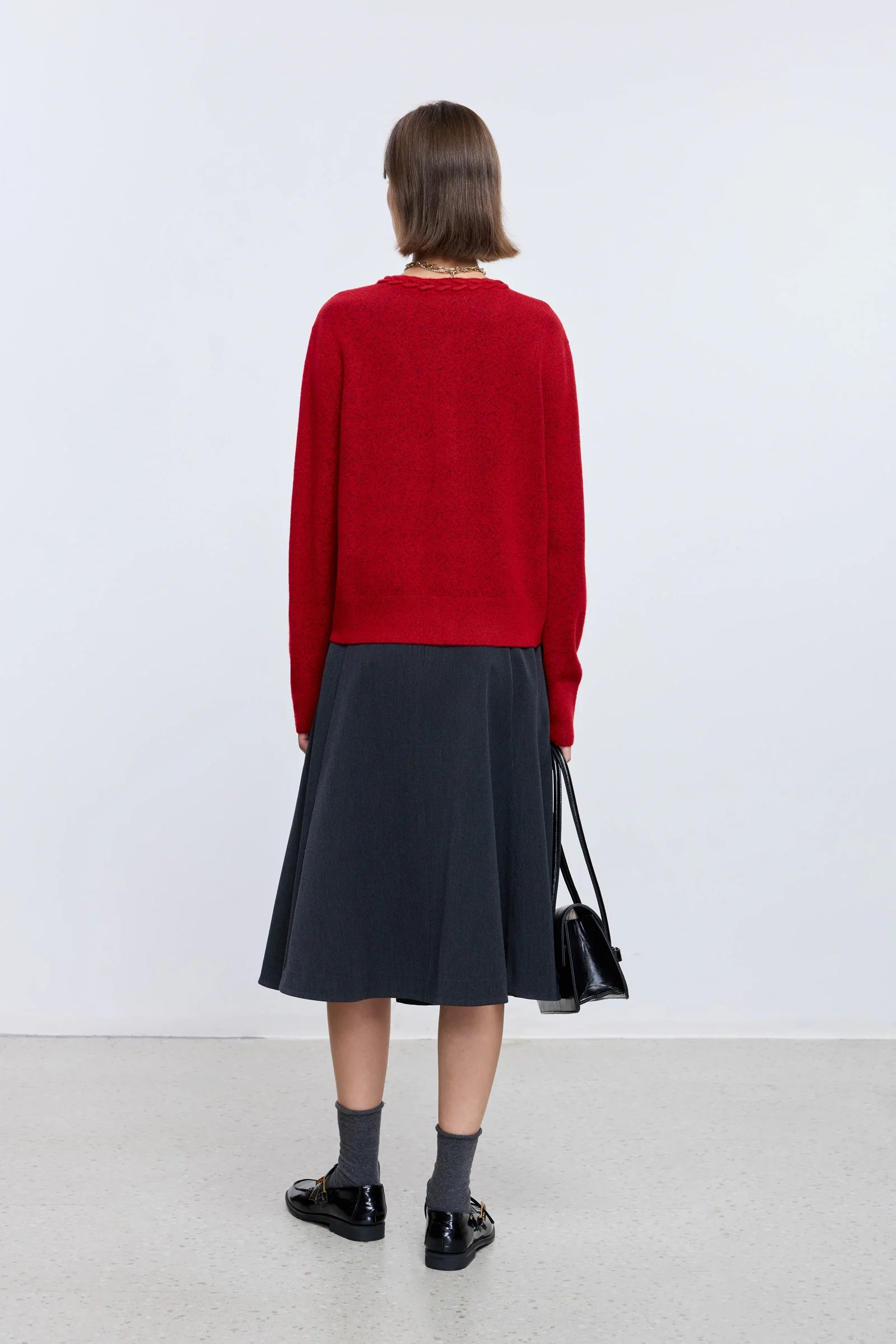 Wool-Blend Cable Knit Cardigan - Image 4