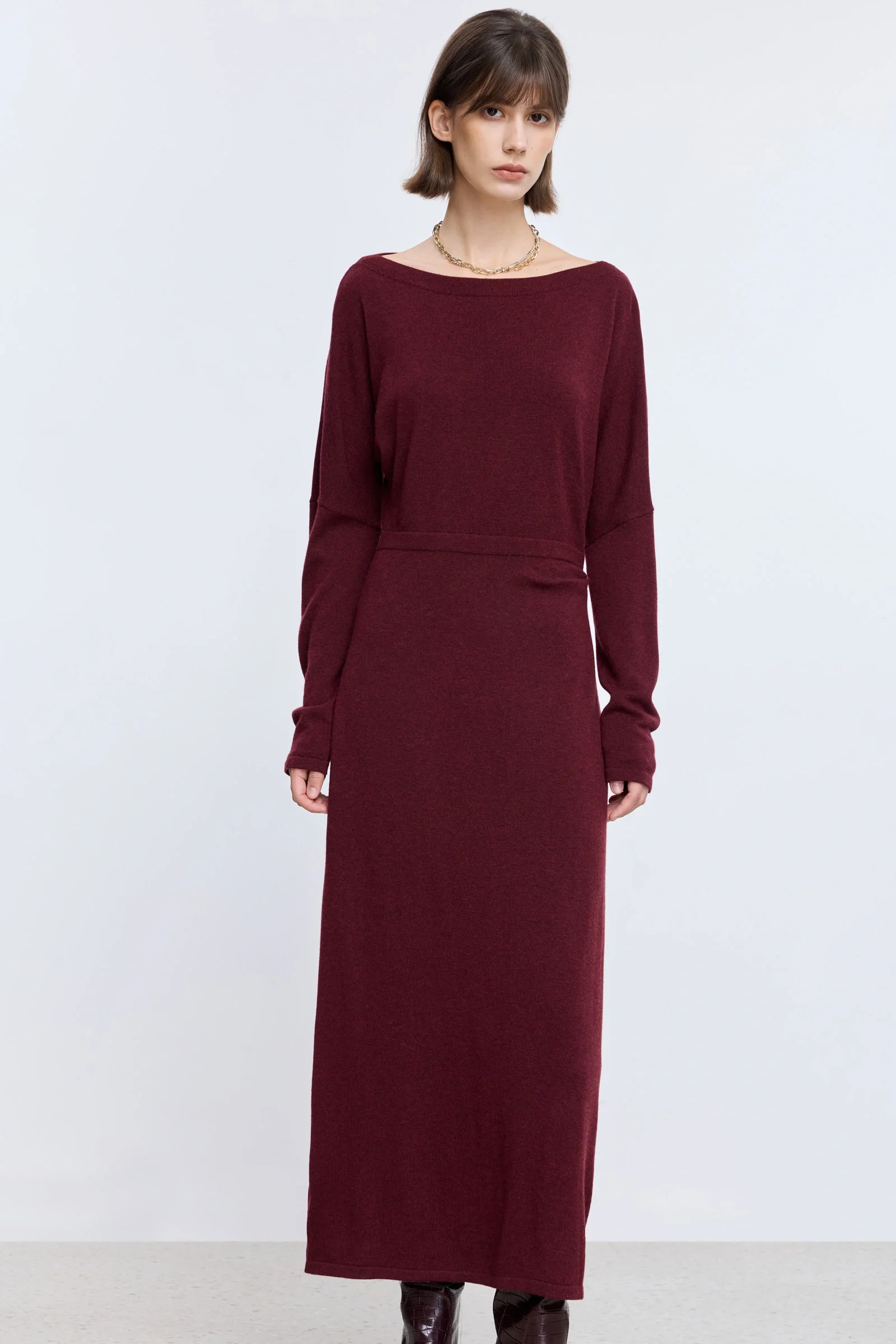 Wool-Blend Fitted Knit Dress - Image 4