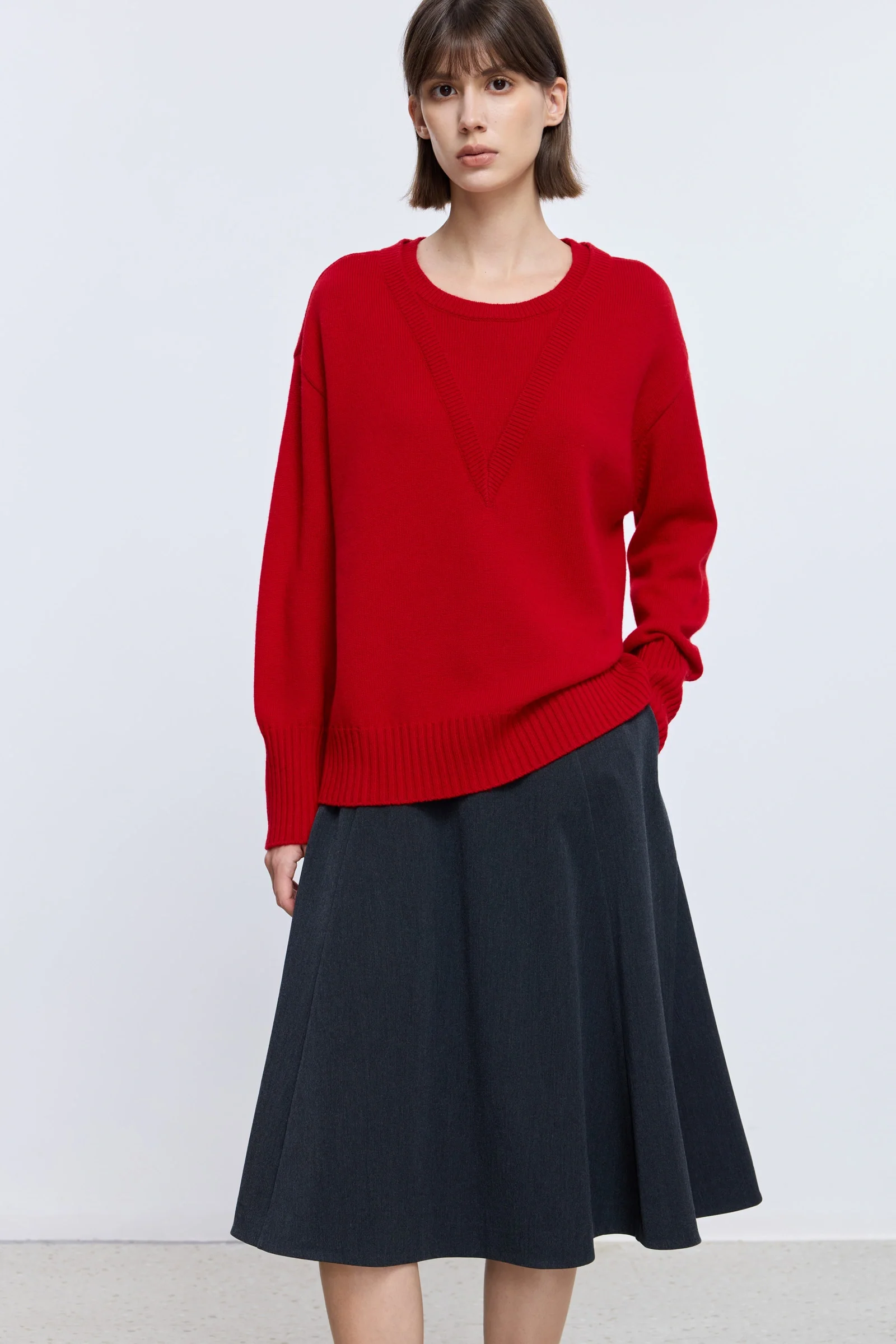 Wool-Blend Layered Pullover
