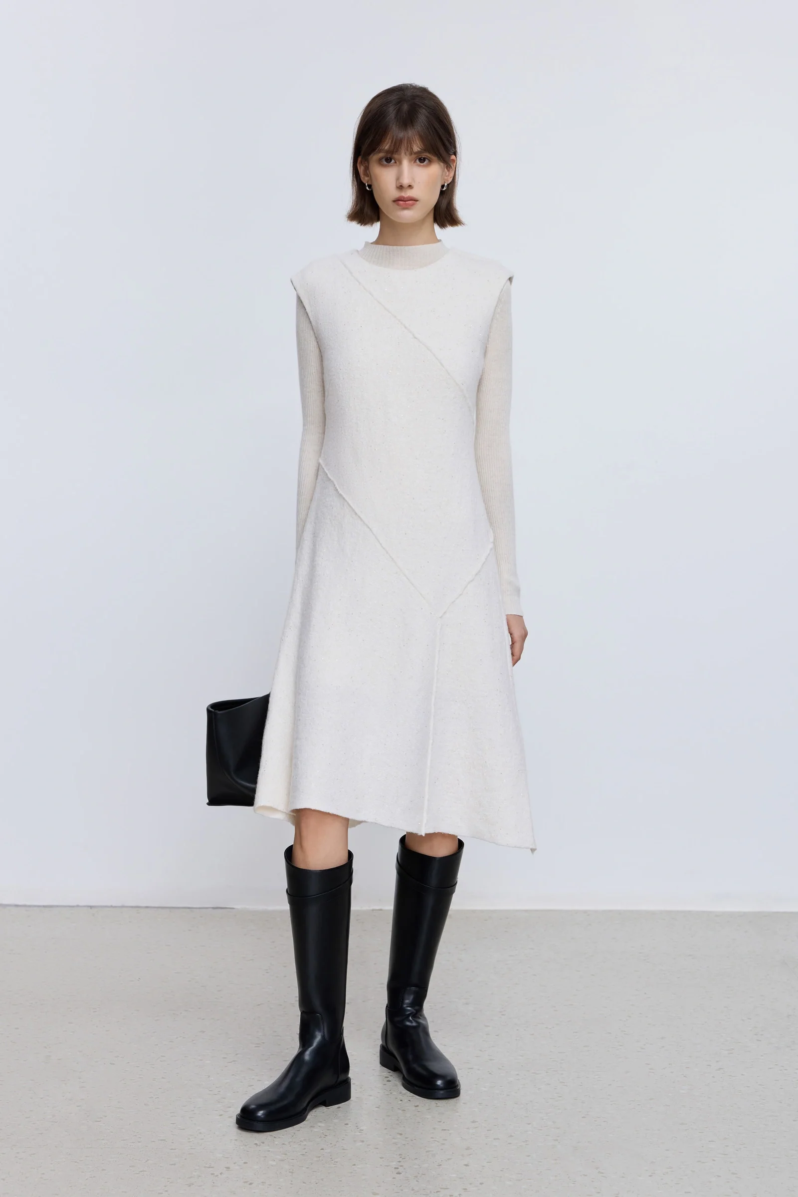 Wool-Blend Sleeveless Knit Dress