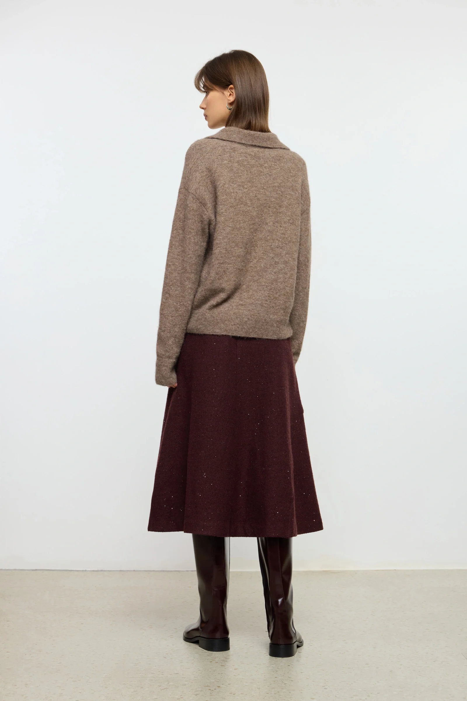 Wool-Blend Textured Midi Skirt - Image 3