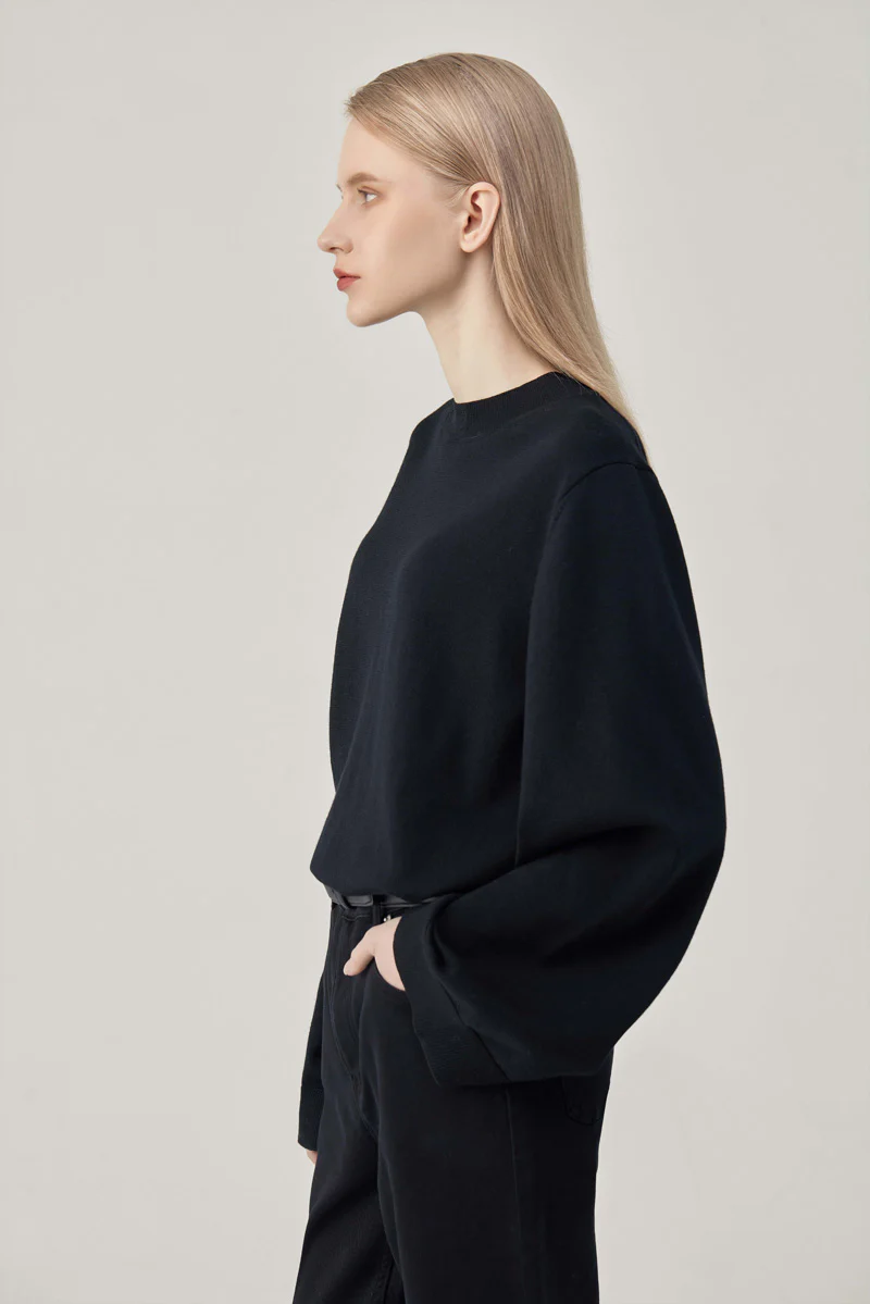 Wool-Silk Knit Long-Sleeve - Image 4